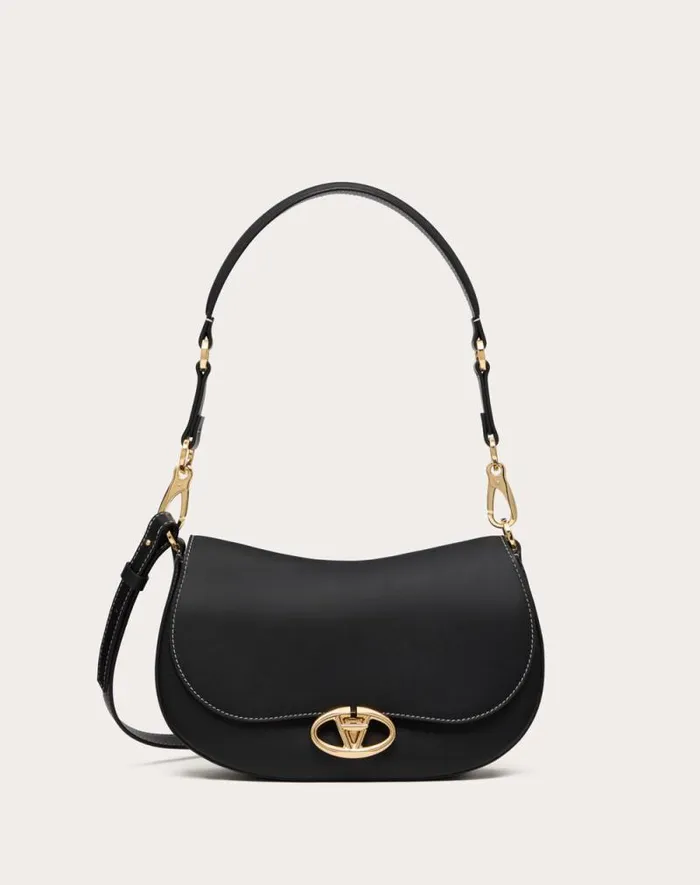 Valentino Shoulder Bags Woman Small Valentino Garavani Ohval Shoulder Bag In Nappa Calfskin For Woman In Black Black