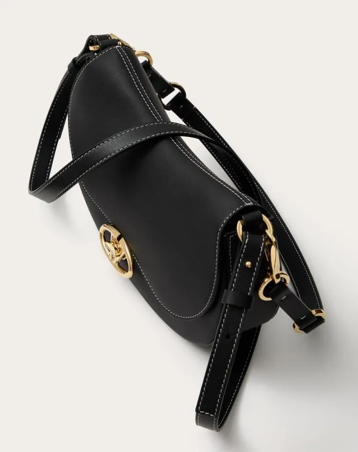 Valentino Shoulder Bags Woman Small Valentino Garavani Ohval Shoulder Bag In Nappa Calfskin For Woman In Black Black