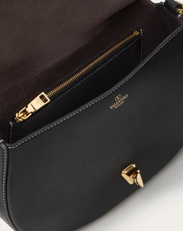 Valentino Shoulder Bags Woman Small Valentino Garavani Ohval Shoulder Bag In Nappa Calfskin For Woman In Black Black