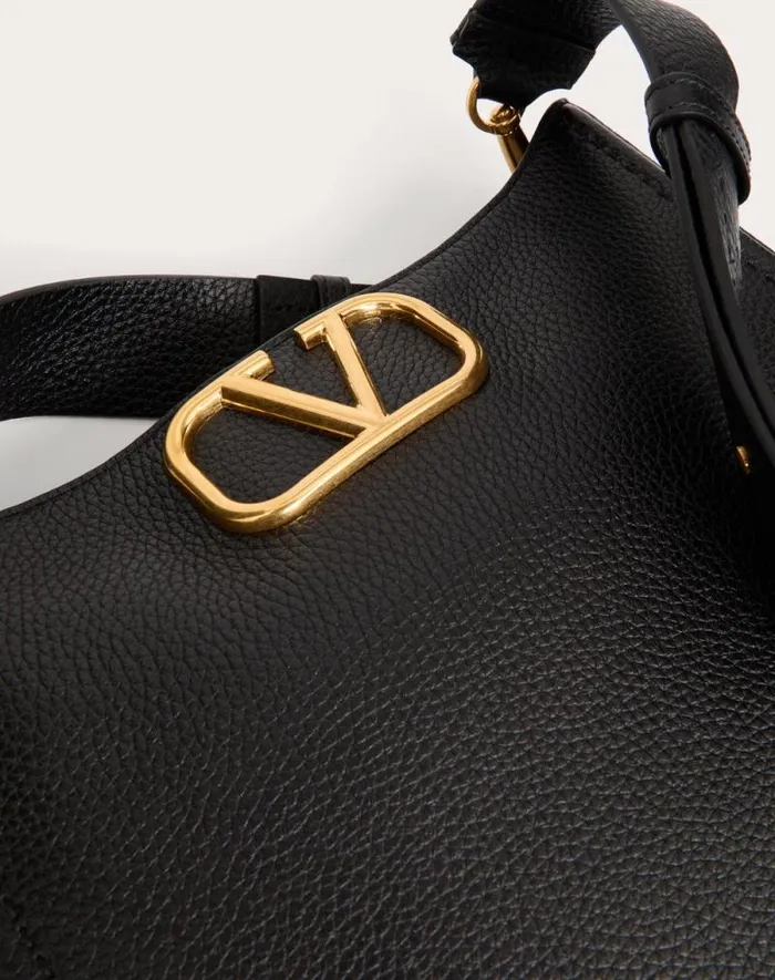 Valentino Shoulder Bags Woman Valentino Garavani Alltime Hobo Bag In Grainy Calfskin For Woman In Almond Almond Valentino Shoulder Bags Woman Valentino Garavani Alltime Hobo Bag In Grainy Calfskin For Woman In Almond Almond