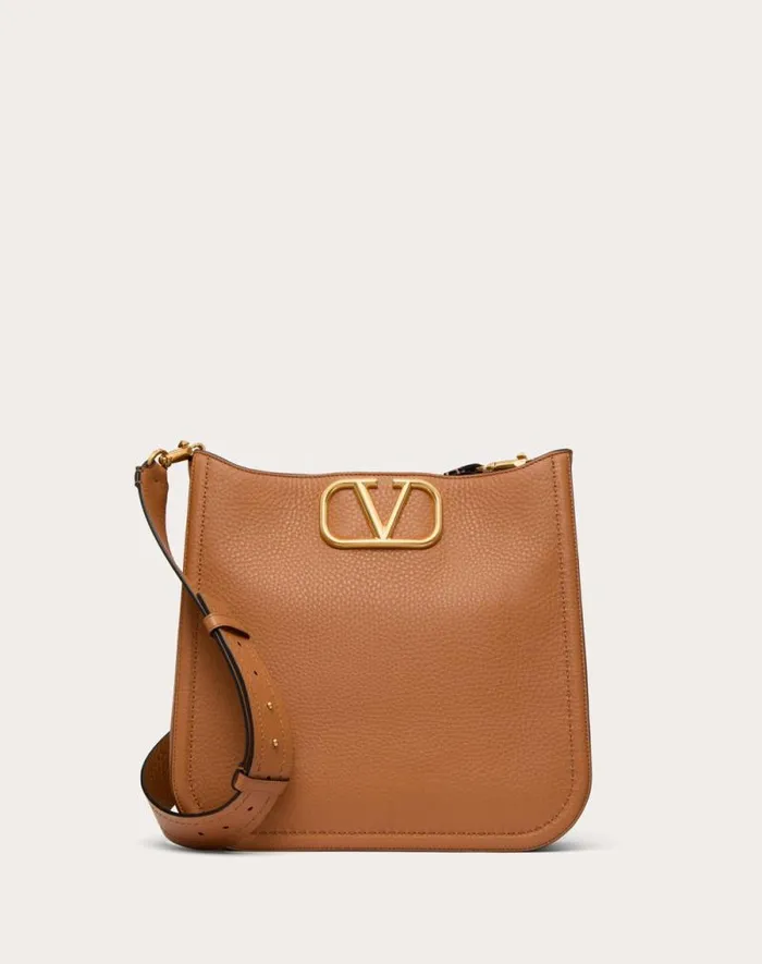 Valentino Shoulder Bags Woman Valentino Garavani Alltime Hobo Bag In Grainy Calfskin For Woman In Almond Almond Valentino Shoulder Bags Woman Valentino Garavani Alltime Hobo Bag In Grainy Calfskin For Woman In Almond Almond