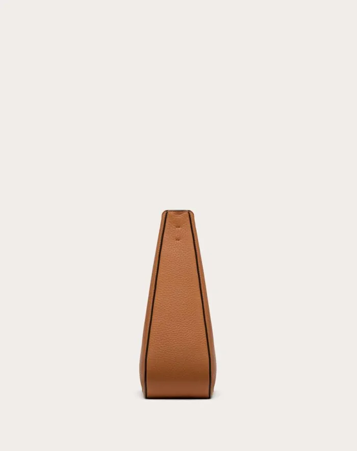Valentino Shoulder Bags Woman Valentino Garavani Alltime Hobo Bag In Grainy Calfskin For Woman In Almond Almond Valentino Shoulder Bags Woman Valentino Garavani Alltime Hobo Bag In Grainy Calfskin For Woman In Almond Almond