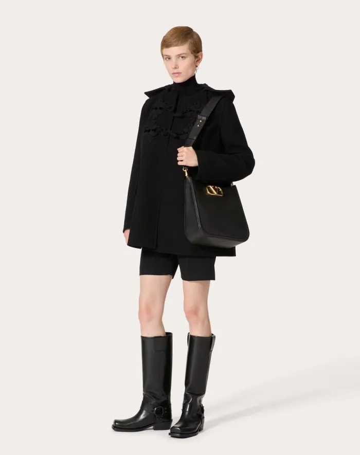 Valentino Shoulder Bags Woman Valentino Garavani Alltime Hobo Bag In Grainy Calfskin For Woman In Almond Almond Valentino Shoulder Bags Woman Valentino Garavani Alltime Hobo Bag In Grainy Calfskin For Woman In Almond Almond