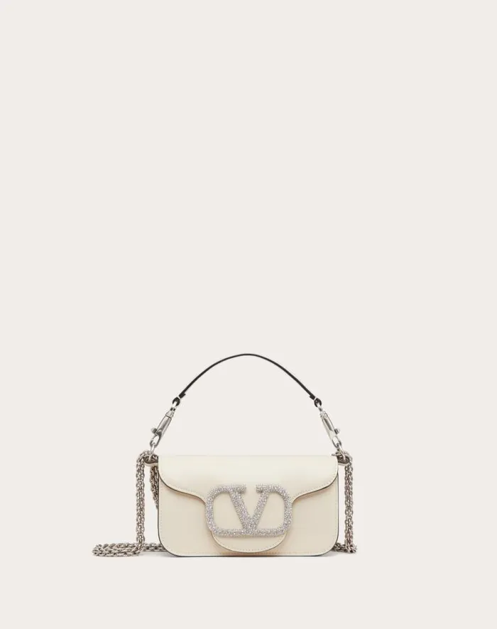 Valentino Shoulder Bags Woman Valentino Garavani Loc Small Shoulder Bag With Jewel Logo For Woman In Light Ivory Light Ivory Valentino Shoulder Bags Woman Valentino Garavani Loc Small Shoulder Bag With Jewel Logo For Woman In Light Ivory Light Ivory
