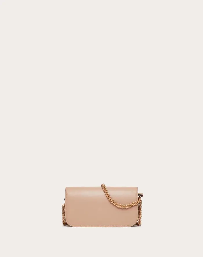 Valentino Shoulder Bags Woman Valentino Garavani Loc Small Shoulder Bag With Jewel Logo For Woman In Light Ivory Light Ivory
