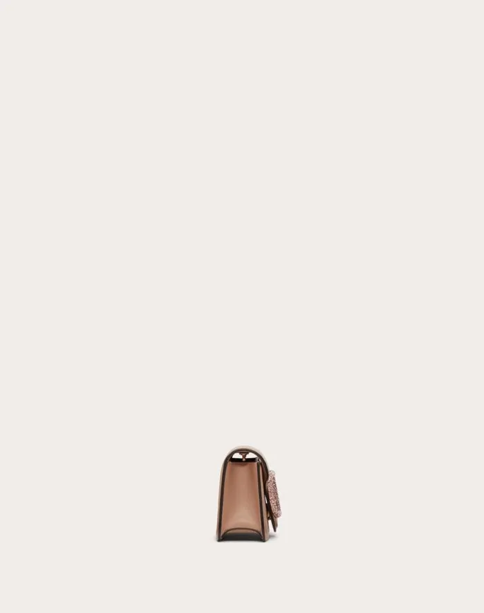 Valentino Shoulder Bags Woman Valentino Garavani Loc Small Shoulder Bag With Jewel Logo For Woman In Light Ivory Light Ivory