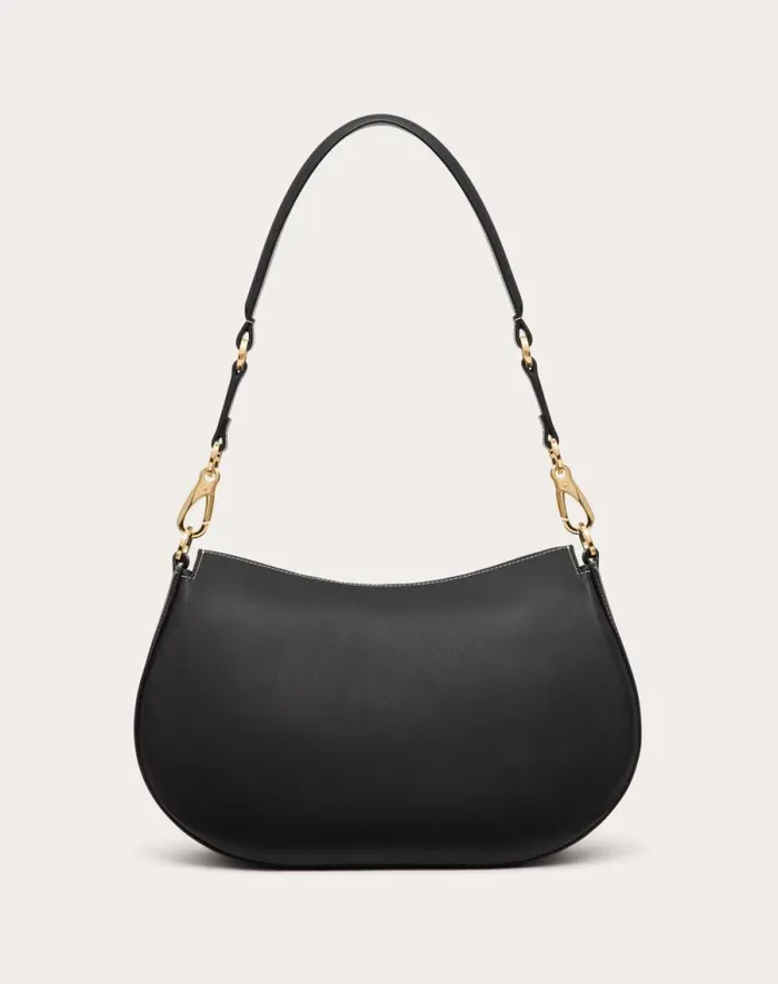 Valentino Shoulder Bags Woman Valentino Garavani Ohval Medium Shoulder Bag In Nappa Calfskin For Woman In Almond Almond Valentino Shoulder Bags Woman Valentino Garavani Ohval Medium Shoulder Bag In Nappa Calfskin For Woman In Almond Almond