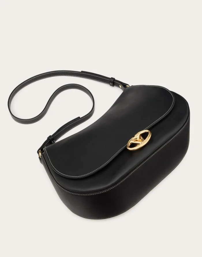 Valentino Shoulder Bags Woman Valentino Garavani Ohval Medium Shoulder Bag In Nappa Calfskin For Woman In Almond Almond Valentino Shoulder Bags Woman Valentino Garavani Ohval Medium Shoulder Bag In Nappa Calfskin For Woman In Almond Almond