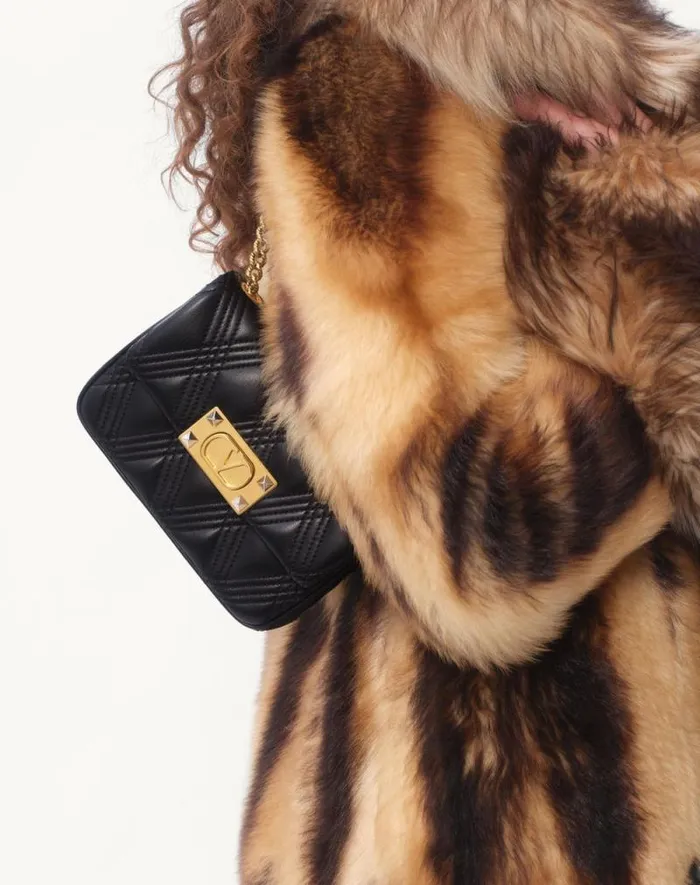 Valentino Shoulder Bags Woman Valentino Garavani Quiltie 67 Small Shoulder Bag In Quilted Nappa For Woman In Black Black