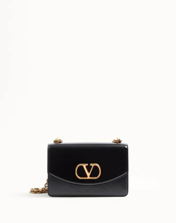 Valentino Shoulder Bags Woman Valentino Garavani Vain Shoulder Bag In Shiny Calfskin For Woman In Brown Brown Valentino Shoulder Bags Woman Valentino Garavani Vain Shoulder Bag In Shiny Calfskin For Woman In Brown Brown