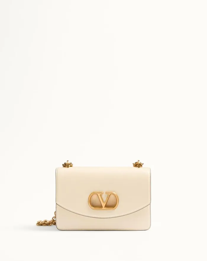 Valentino Shoulder Bags Woman Valentino Garavani Vain Shoulder Bag In Shiny Calfskin For Woman In Ivory Ivory Valentino Shoulder Bags Woman Valentino Garavani Vain Shoulder Bag In Shiny Calfskin For Woman In Ivory Ivory