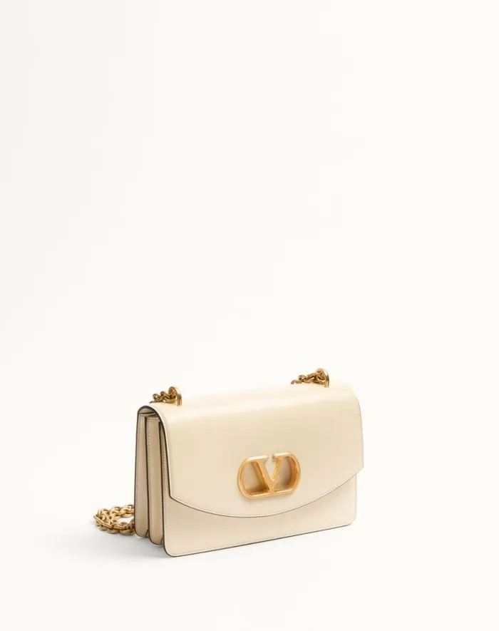 Valentino Shoulder Bags Woman Valentino Garavani Vain Shoulder Bag In Shiny Calfskin For Woman In Ivory Ivory Valentino Shoulder Bags Woman Valentino Garavani Vain Shoulder Bag In Shiny Calfskin For Woman In Ivory Ivory