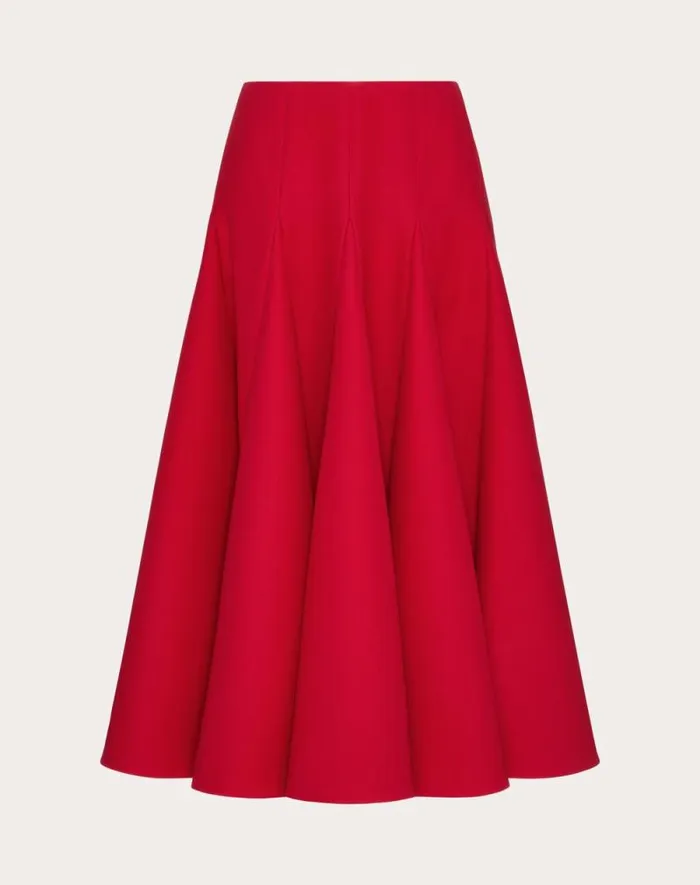 Valentino Skirts Woman Crepe Couture Midi Skirt For Woman In Black Black