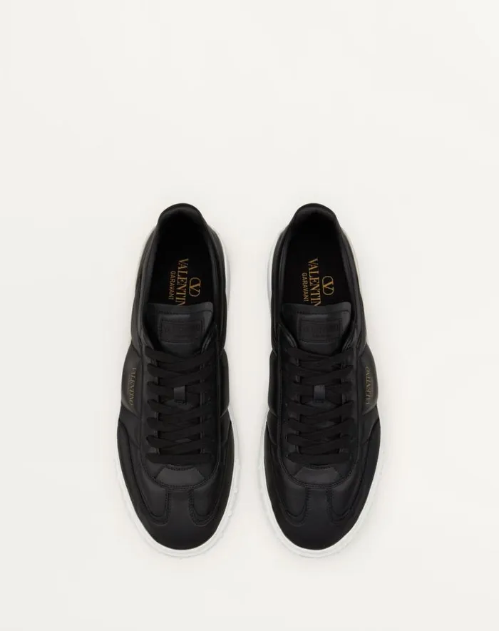 Valentino Sneakers Man Upvillage Low Top Nappa Leather Sneaker For Man In Black Black Valentino Sneakers Man Upvillage Low Top Nappa Leather Sneaker For Man In Black Black