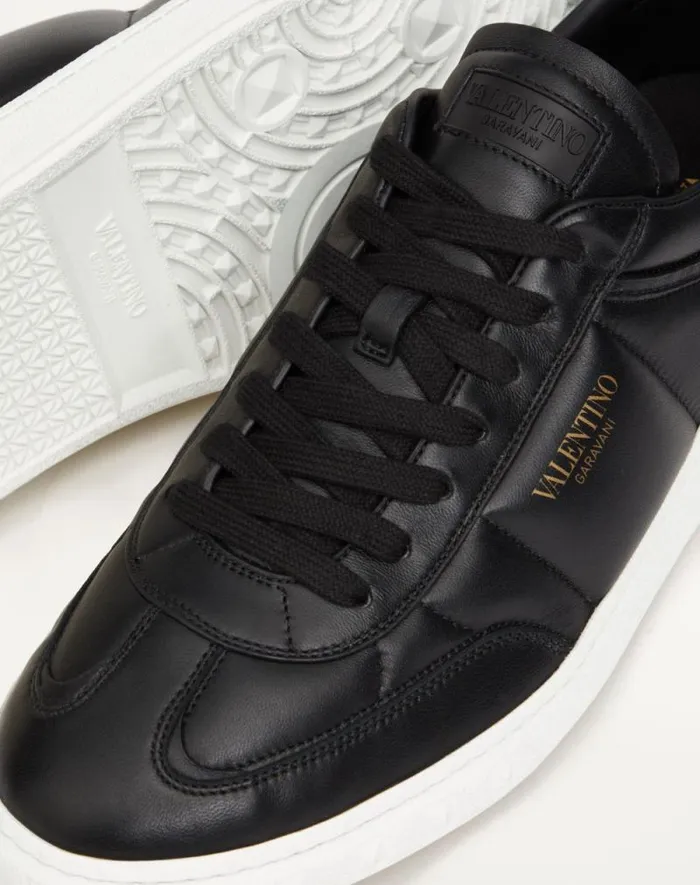 Valentino Sneakers Man Upvillage Low Top Nappa Leather Sneaker For Man In Black Black Valentino Sneakers Man Upvillage Low Top Nappa Leather Sneaker For Man In Black Black