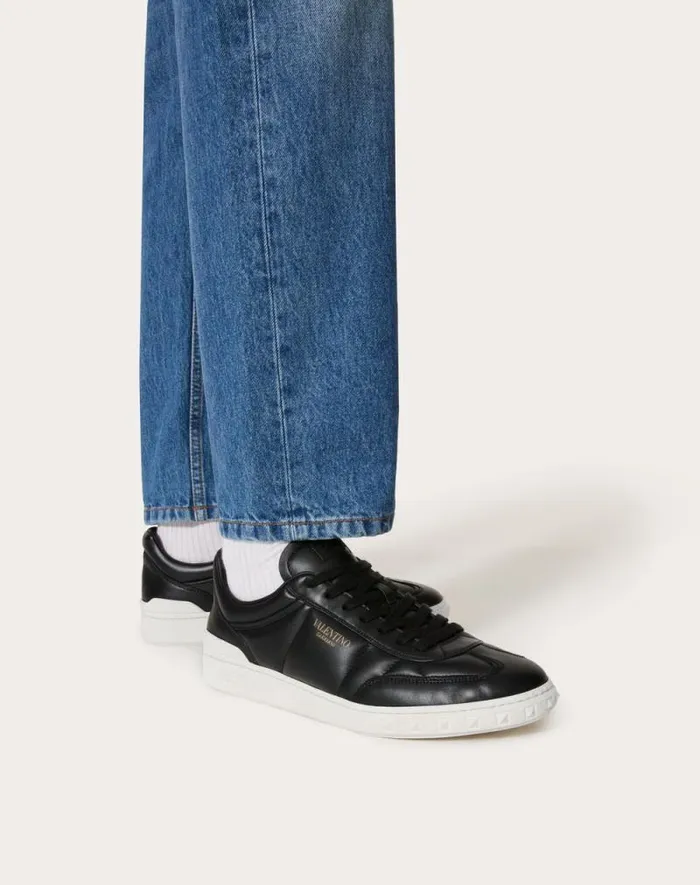 Valentino Sneakers Man Upvillage Low Top Nappa Leather Sneaker For Man In Black Black Valentino Sneakers Man Upvillage Low Top Nappa Leather Sneaker For Man In Black Black