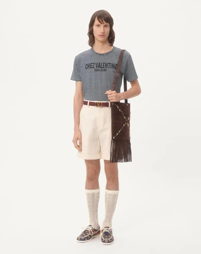 Valentino Soft Accessories Man Perforated Cotton Socks With Vlogo For Man In White White Valentino Soft Accessories Man Perforated Cotton Socks With Vlogo For Man In White White