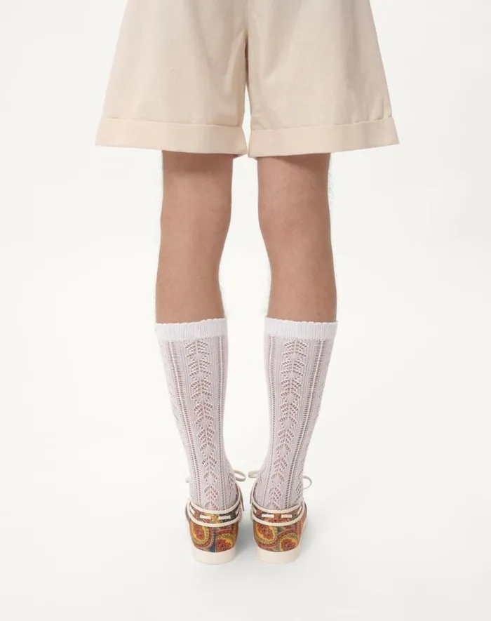 Valentino Soft Accessories Man Perforated Cotton Socks With Vlogo For Man In White White Valentino Soft Accessories Man Perforated Cotton Socks With Vlogo For Man In White White