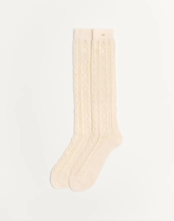 Valentino Soft Accessories Man Perforated Cotton Socks With Vlogo For Man In White White Valentino Soft Accessories Man Perforated Cotton Socks With Vlogo For Man In White White