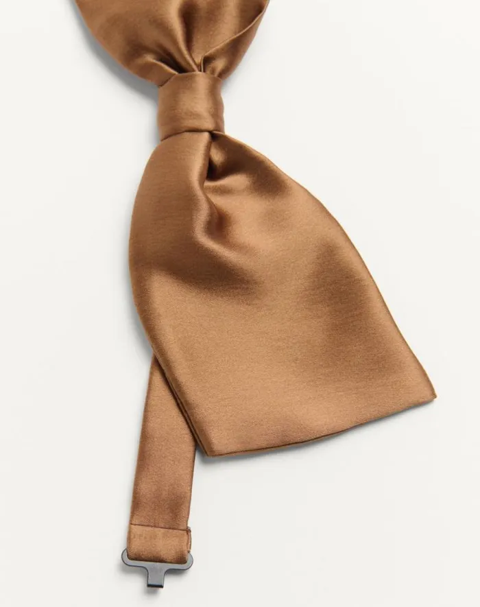 Valentino Soft Accessories Man Valentie Silk Bow Tie For Man In Brown Brown Valentino Soft Accessories Man Valentie Silk Bow Tie For Man In Brown Brown