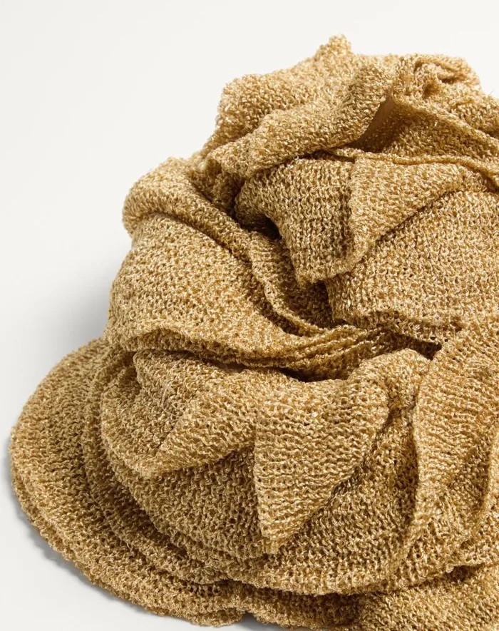 Valentino Soft Accessories Woman Knitted Lurex Scarf For Woman In Gold Gold Valentino Soft Accessories Woman Knitted Lurex Scarf For Woman In Gold Gold