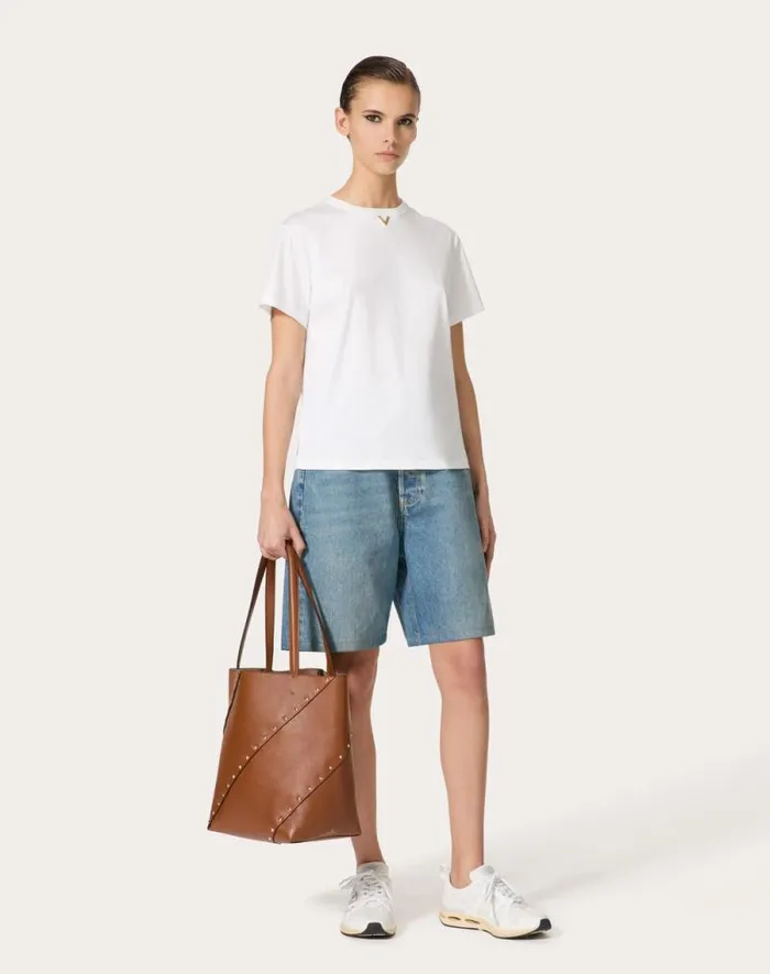 Valentino Tshirts And Sweatshirts Woman Jersey Cotton Tshirt For Woman In White White