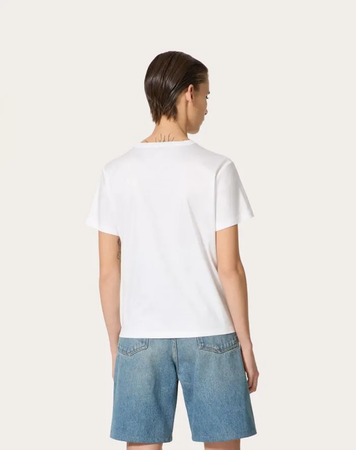 Valentino Tshirts And Sweatshirts Woman Jersey Cotton Tshirt For Woman In White White