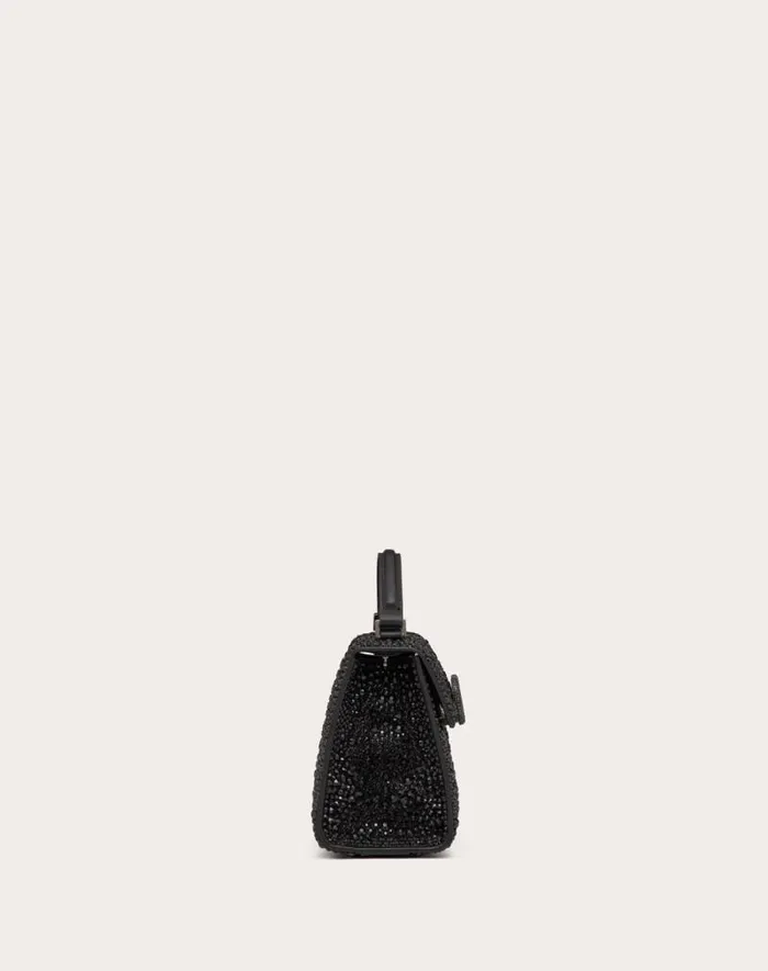 Valentino Top Handle Bags Woman Mini Vsling Handbag With Sparkling Embroidery For Woman In Jet Jet Valentino Top Handle Bags Woman Mini Vsling Handbag With Sparkling Embroidery For Woman In Jet Jet