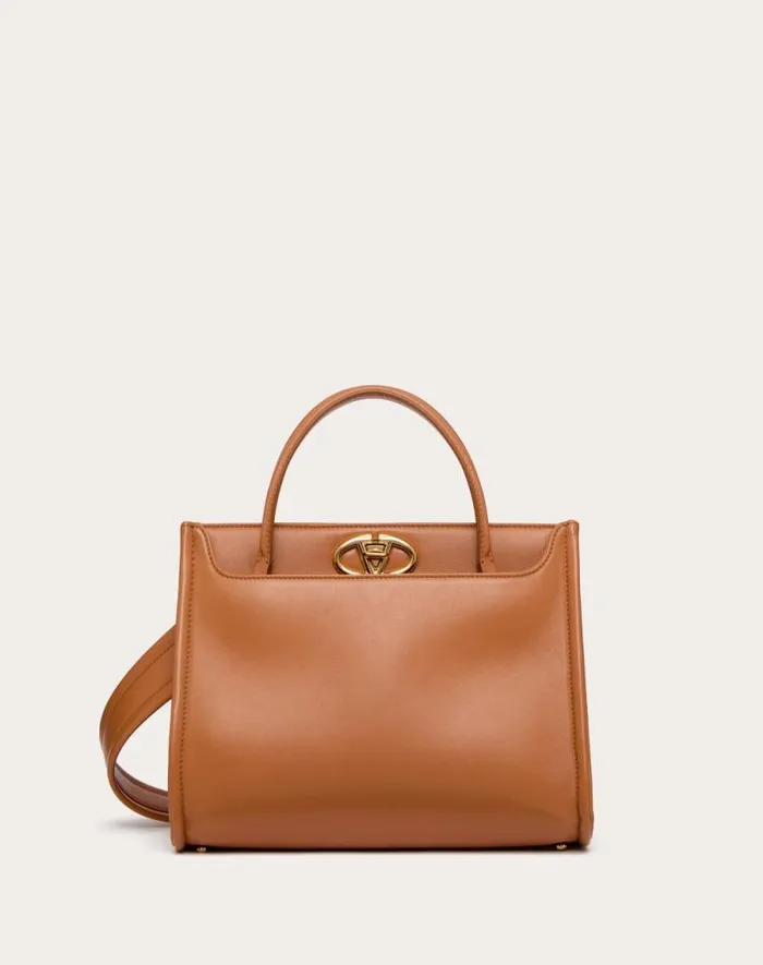Valentino Top Handle Bags Woman Vlogo Locker Small Calfskin Handbag For Woman In Black Black Valentino Top Handle Bags Woman Vlogo Locker Small Calfskin Handbag For Woman In Black Black