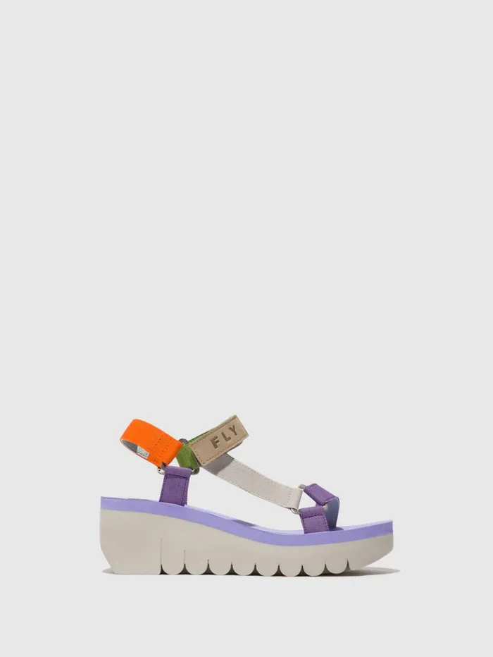 Velcro Sandals YEFA726FLY MULTICOLOR VIOLA Women Fly London Sandals