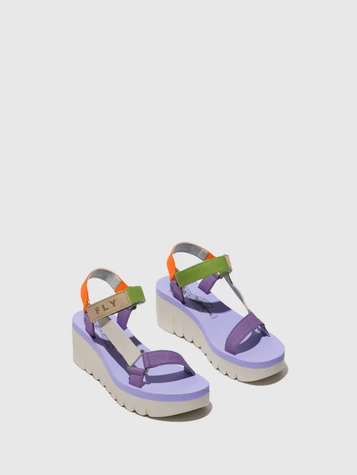 Velcro Sandals YEFA726FLY MULTICOLOR VIOLA Women Fly London Sandals