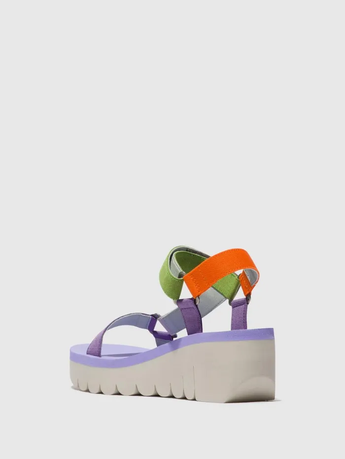 Velcro Sandals YEFA726FLY MULTICOLOR VIOLA Women Fly London Sandals