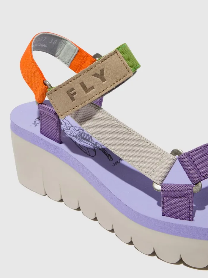 Velcro Sandals YEFA726FLY MULTICOLOR VIOLA Women Fly London Sandals