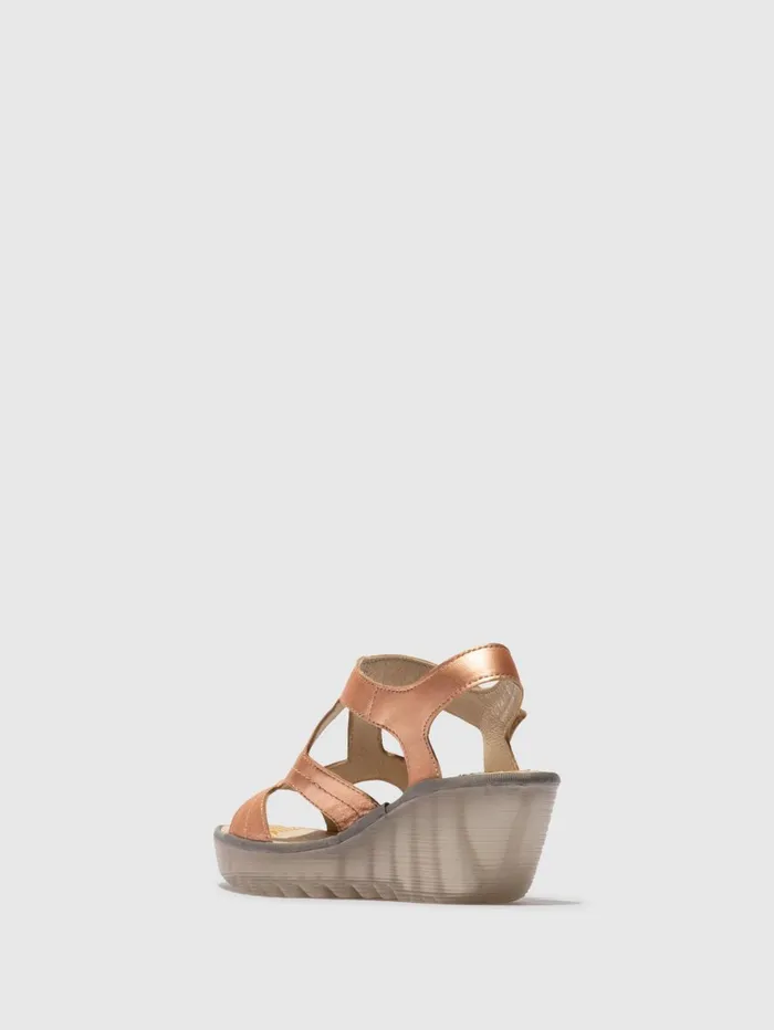 Velcro Sandals YOTU472FLY BLUSH GOLD Women Fly London Sandals