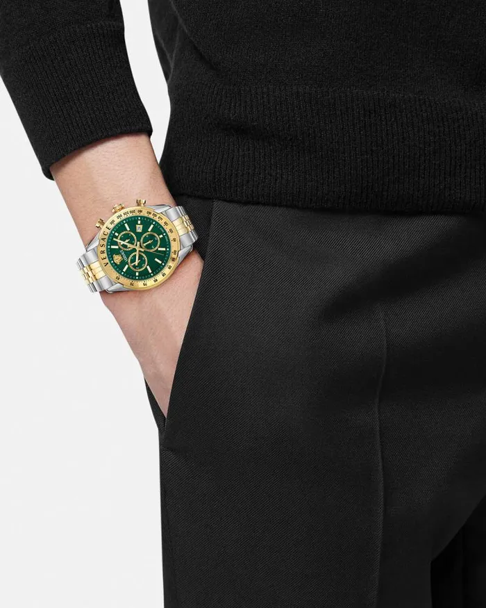 Versace Chrono Master Watch Greengold Men Versace Watches