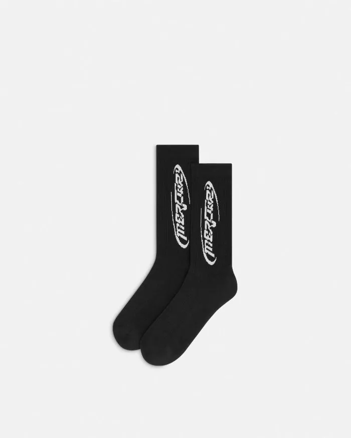Versace Mercury Logo Socks Black WomenMen Versace Socks