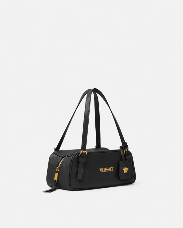 Versace Tag Bowling Shoulder Bag Blackgold WomenMen Versace Versace Tag