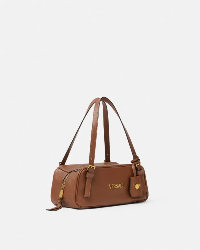 Versace Tag Bowling Shoulder Bag Brown WomenMen Versace Shoulder and Crossbody