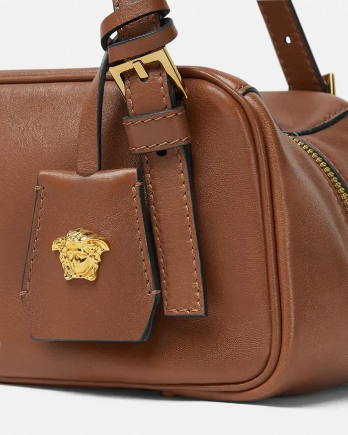 Versace Tag Bowling Shoulder Bag Brown WomenMen Versace Shoulder and Crossbody