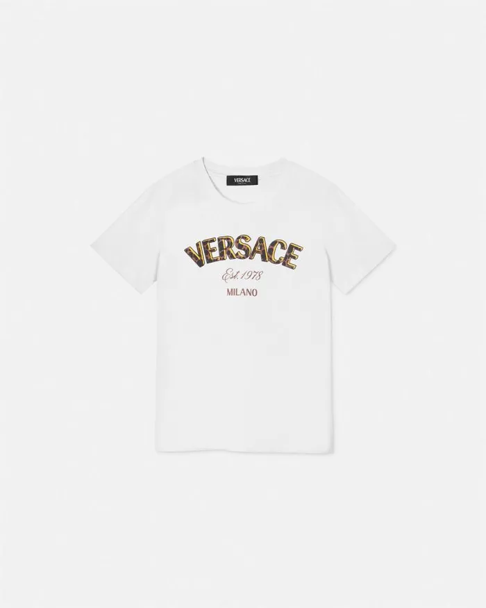 Versace Wild Stamp Kids TShirt White Children Versace Clothing