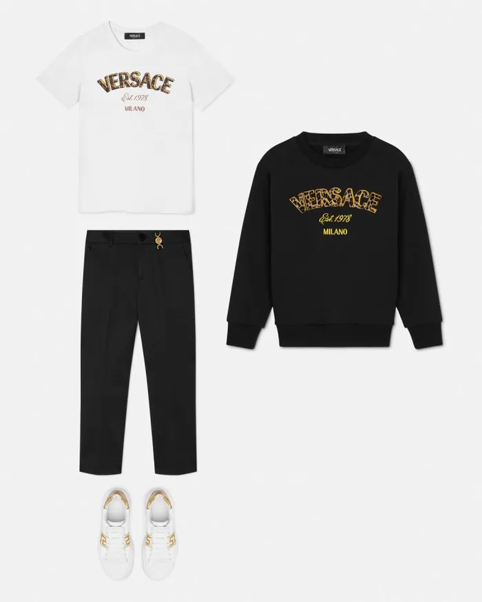 Versace Wild Stamp Kids TShirt White Children Versace Clothing