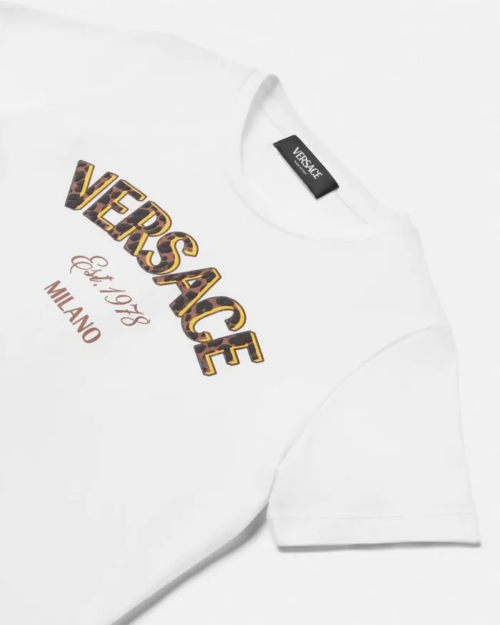 Versace Wild Stamp Kids TShirt White Children Versace Clothing
