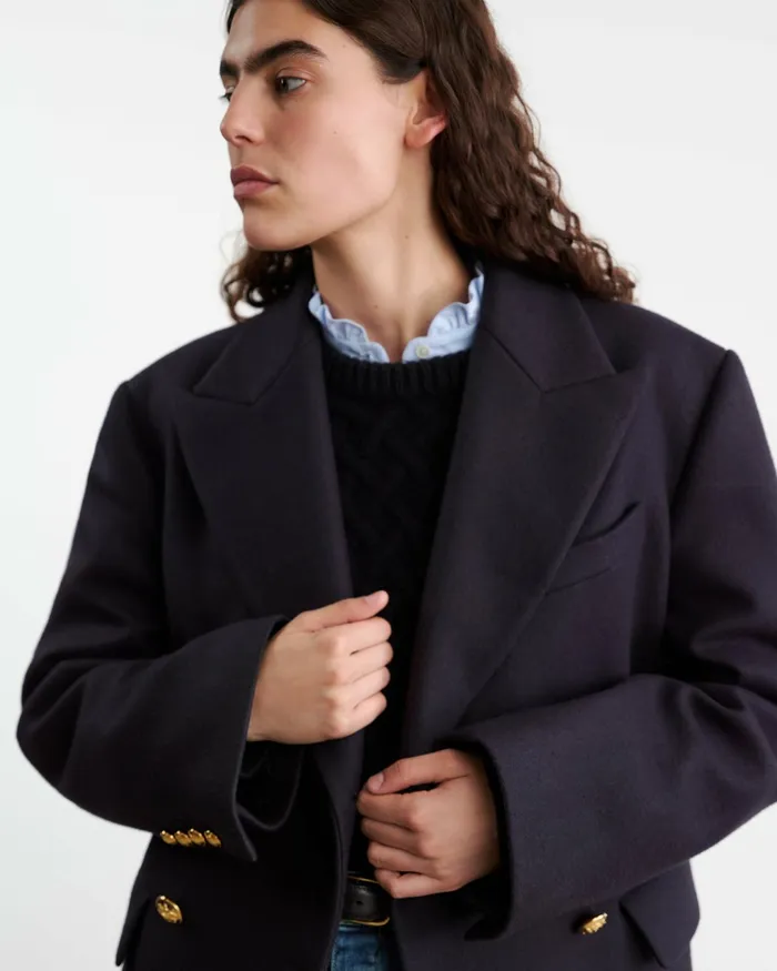 VIANNEY COAT Dark Navy Women Nili Lotan Jackets and Blazers