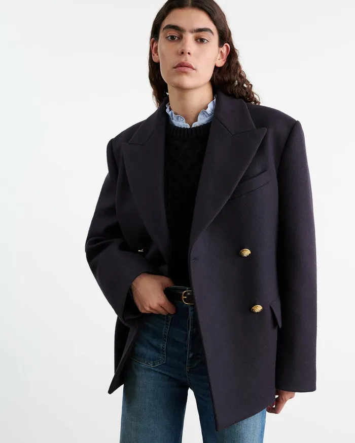 VIANNEY COAT Dark Navy Women Nili Lotan Jackets and Blazers