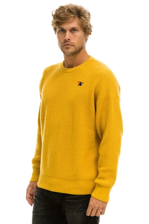 Vintage Cabin Unisex Cashmere Sweater 8211 Gold Men Aviator Nation Sweatshirts