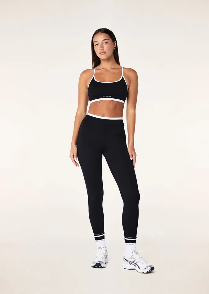 VITA FULL LENGTH LEGGING IN BLACK and OPTIC WHITE Women Activewear PE Nation