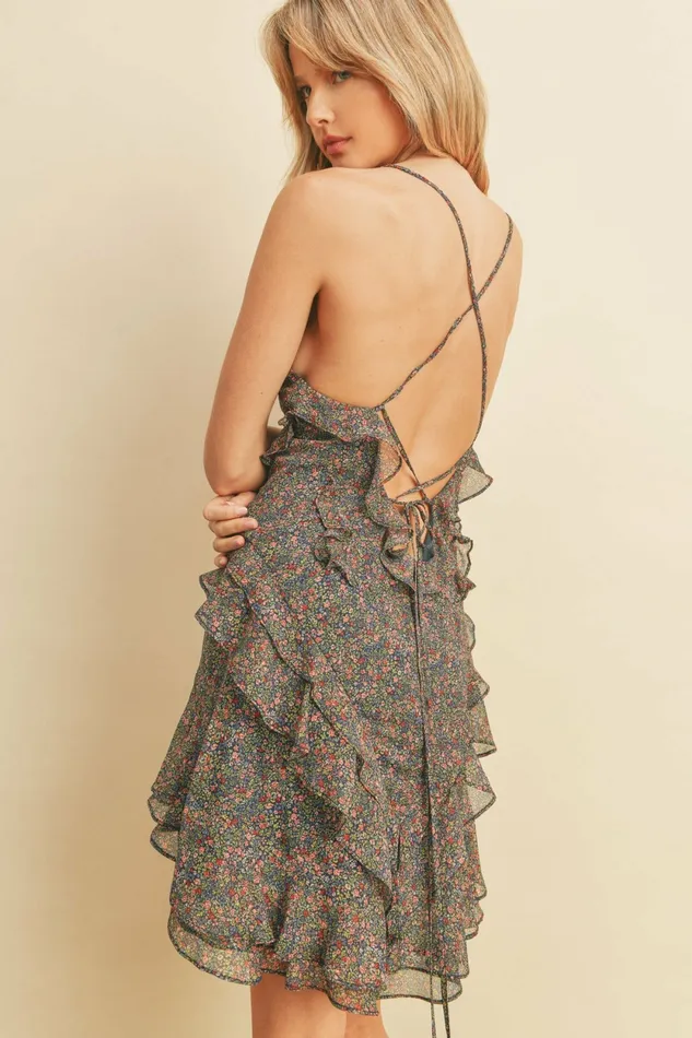 Vivienne Mini Dress Navy Women Floral Dresses Petal and Pup