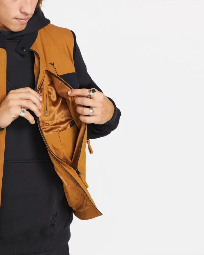 Volcom Japan By Bryan Iguchi Tds Vest 8211 Chestnut Brown Mens Volcom Jackets