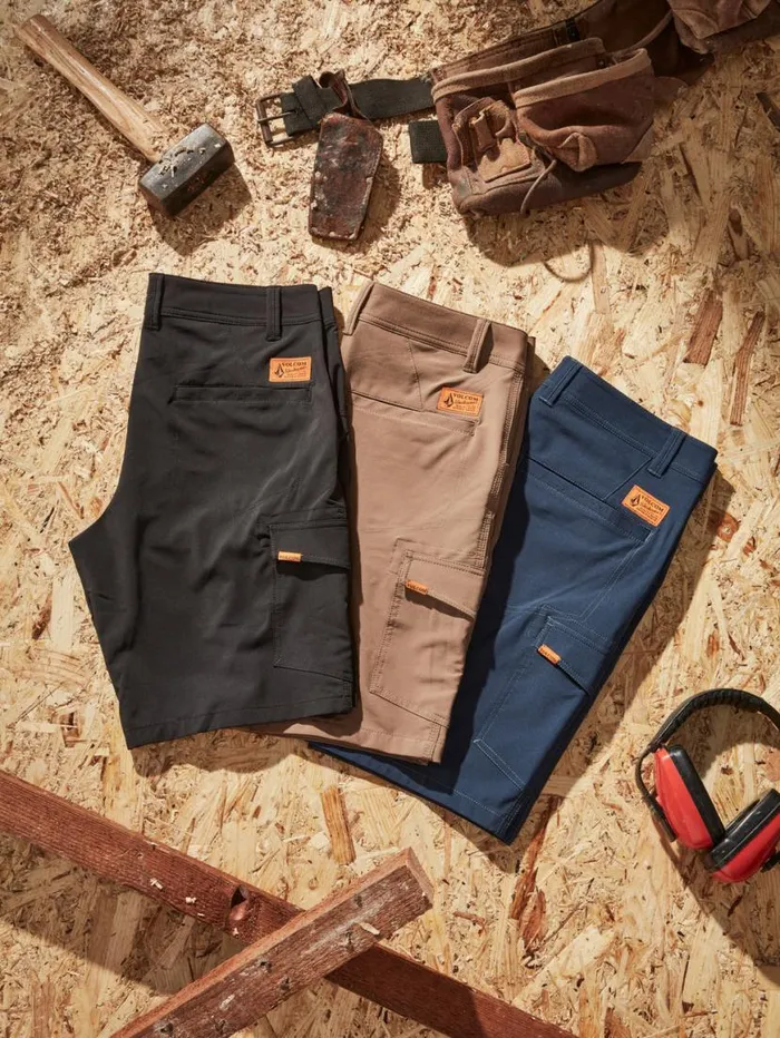 Volcom Workwear Slab Hybrid Shorts 8211 Brindle Mens Volcom Shorts