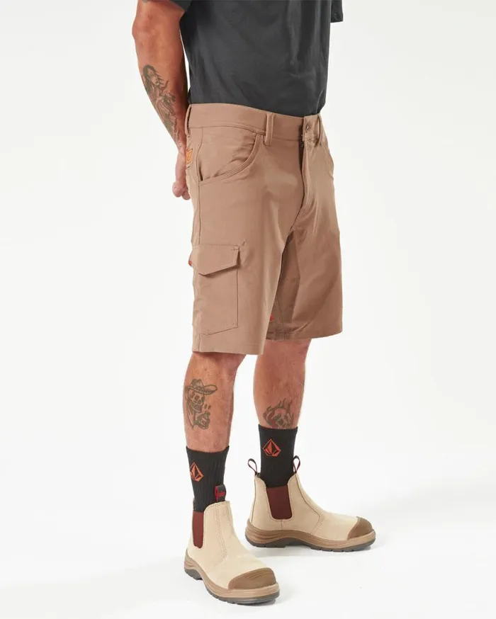 Volcom Workwear Slab Hybrid Shorts 8211 Brindle Mens Volcom Shorts